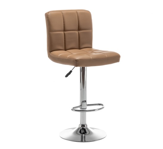 Σκαμπό Bar ArteLibre DIN Με Πλάτη Πτυσσόμενο Cappuccino PVC/Μέταλλο 44x50x92-113cm Σκαμπό Bar ArteLibre DIN Με Πλάτη Πτυσσόμενο Cappuccino PVC/Μέταλλο 44x50x92-113cm