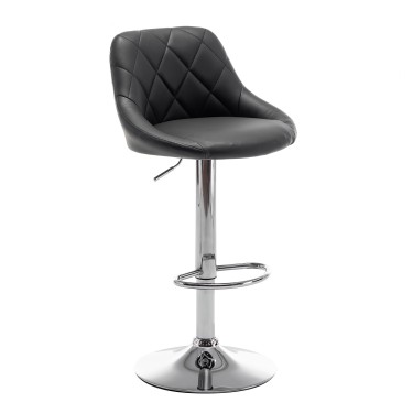 Σκαμπό Bar ArteLibre GARSA Με Πλάτη Πτυσσόμενο Μαύρο PU/Μέταλλο 46x46x83-105cm