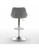 Σκαμπό Bar ArteLibre JORDO Με Πλάτη Πτυσσόμενο Γκρι Βελούδο/Μέταλλο 46x46x83-105cm