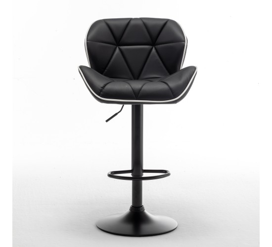 Σκαμπό Bar ArteLibre DRASH Με Πλάτη Πτυσσόμενο Μαύρο PU/Μέταλλο 54x52x87-109cm