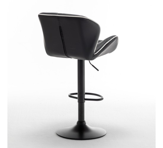 Σκαμπό Bar ArteLibre DRASH Με Πλάτη Πτυσσόμενο Μαύρο PU/Μέταλλο 54x52x87-109cm