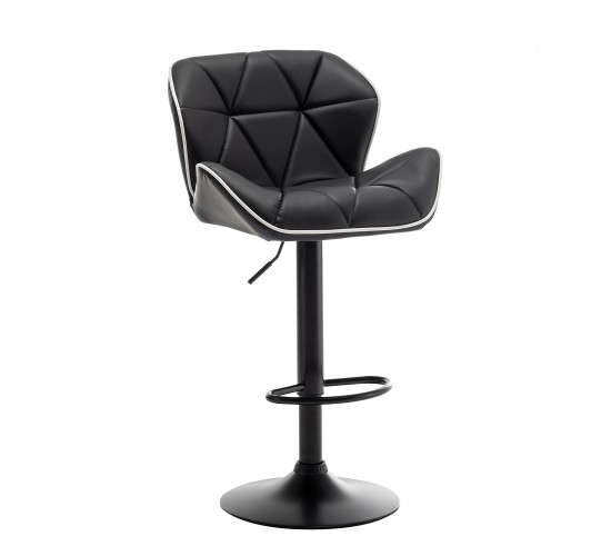 Σκαμπό Bar ArteLibre DRASH Με Πλάτη Πτυσσόμενο Μαύρο PU/Μέταλλο 54x52x87-109cm