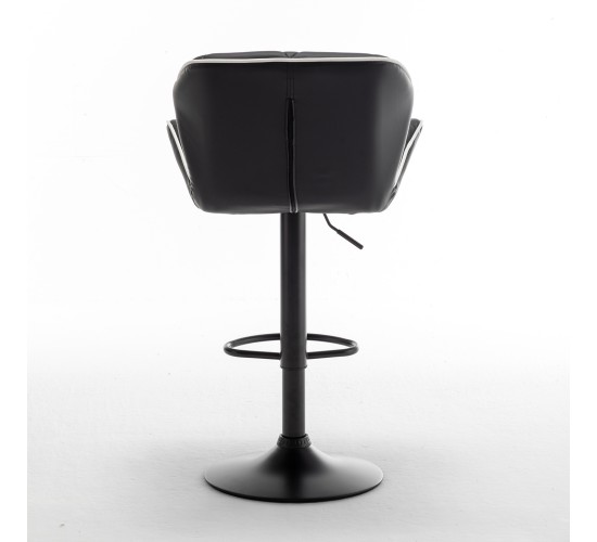 Σκαμπό Bar ArteLibre DRASH Με Πλάτη Πτυσσόμενο Μαύρο PU/Μέταλλο 54x52x87-109cm