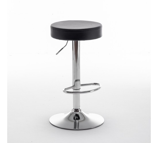 Σκαμπό Bar ArteLibre LORTHA Πτυσσόμενο Μαύρο PU/Μέταλλο Φ39x64-86cm