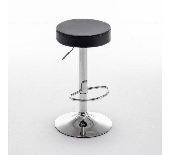 Σκαμπό Bar ArteLibre LORTHA Πτυσσόμενο Μαύρο PU/Μέταλλο Φ39x64-86cm