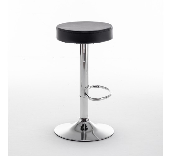 Σκαμπό Bar ArteLibre LORTHA Πτυσσόμενο Μαύρο PU/Μέταλλο Φ39x64-86cm