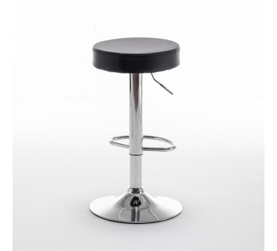 Σκαμπό Bar ArteLibre LORTHA Πτυσσόμενο Μαύρο PU/Μέταλλο Φ39x64-86cm