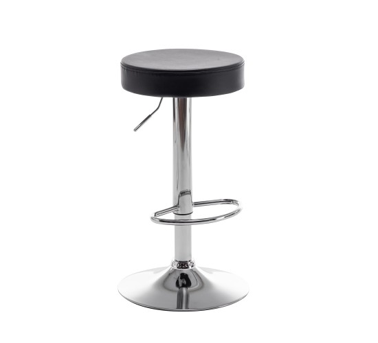 Σκαμπό Bar ArteLibre LORTHA Πτυσσόμενο Μαύρο PU/Μέταλλο Φ39x64-86cm