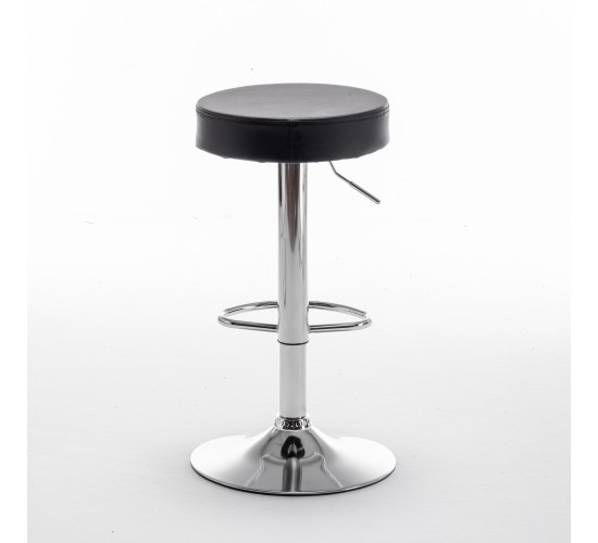 Σκαμπό Bar ArteLibre LORTHA Πτυσσόμενο Μαύρο PU/Μέταλλο Φ39x64-86cm