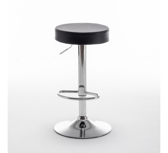 Σκαμπό Bar ArteLibre LORTHA Πτυσσόμενο Μαύρο PU/Μέταλλο Φ39x64-86cm