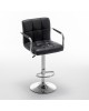 Σκαμπό Bar ArteLibre RANCOR Με Πλάτη Πτυσσόμενο Μαύρο PVC/Μέταλλο 51x50x83-105cm