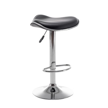 Σκαμπό Bar ArteLibre MOD Πτυσσόμενο Μαύρο PU/Μέταλλο 44.5x43x65.5-83.5cm