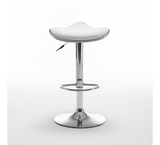 Σκαμπό Bar ArteLibre MOD Πτυσσόμενο Λευκό PU/Μέταλλο 44.5x43x65.5-83.5cm