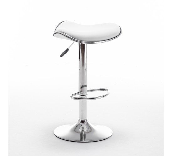 Σκαμπό Bar ArteLibre MOD Πτυσσόμενο Λευκό PU/Μέταλλο 44.5x43x65.5-83.5cm