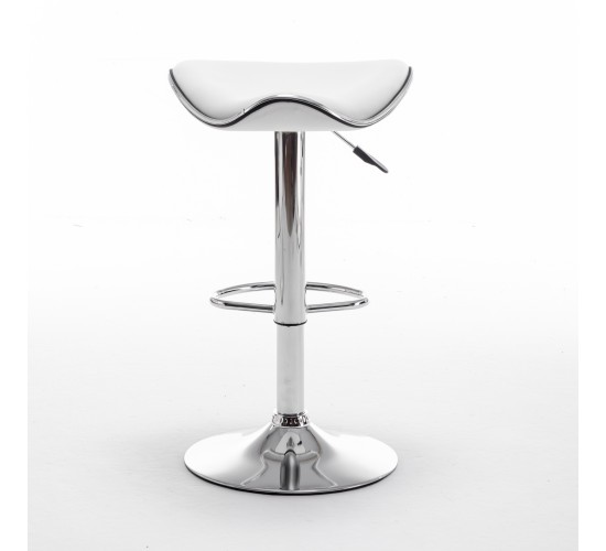 Σκαμπό Bar ArteLibre MOD Πτυσσόμενο Λευκό PU/Μέταλλο 44.5x43x65.5-83.5cm