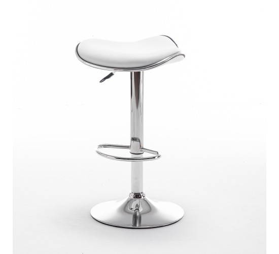 Σκαμπό Bar ArteLibre MOD Πτυσσόμενο Λευκό PU/Μέταλλο 44.5x43x65.5-83.5cm