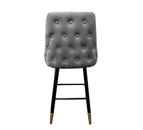 Σκαμπό Bar ArteLibre COBB Με Πλάτη Γκρι Βελούδο/Μέταλλο 49x53x100cm