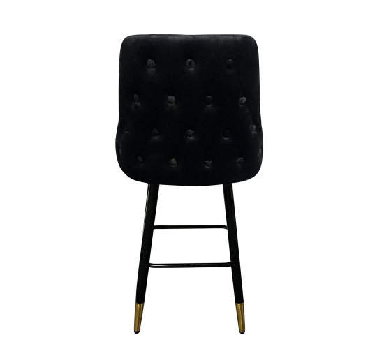 Σκαμπό Bar ArteLibre COBB Με Πλάτη Μαύρο Βελούδο/Μέταλλο 49x53x100cm