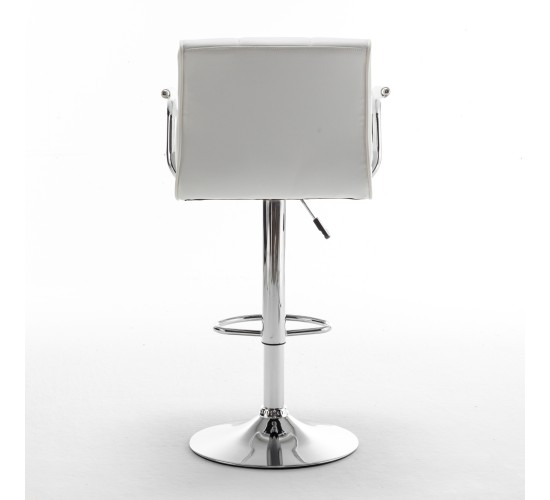 Σκαμπό Bar ArteLibre DOKK Με Πλάτη Πτυσσόμενο Λευκό PU/Μέταλλο 52x56x94-115cm