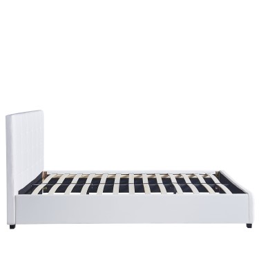 Κρεβάτι ArteLibre ABELIA Λευκό PU 214.5x170x100cm (Στρώμα 160x200cm)