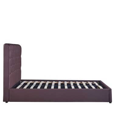 Κρεβάτι ArteLibre ARABIS Καφέ PU 220x160.5x120cm (Στρώμα 150x200cm)