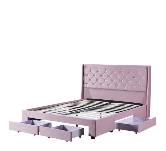 Κρεβάτι Διπλό ArteLibre ANNONA Ανοιχτό Ροζ Βελούδο 217x175x117.5cm (Στρώμα 160x200cm) Κρεβάτι Διπλό ArteLibre ANNONA Ανοιχτό Ροζ Βελούδο 217x175x117.5cm (Στρώμα 160x200cm)