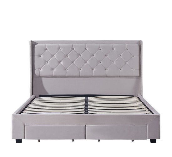 Κρεβάτι Διπλό ANNONA Ivory Βελούδο (Στρώμα 160x200cm) Κρεβάτι Διπλό ANNONA Ivory Βελούδο (Στρώμα 160x200cm)