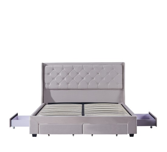 Κρεβάτι Διπλό ANNONA Ivory Βελούδο (Στρώμα 160x200cm) Κρεβάτι Διπλό ANNONA Ivory Βελούδο (Στρώμα 160x200cm)