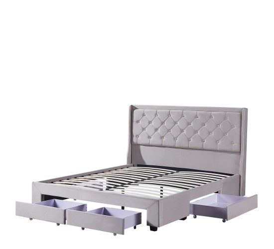 Κρεβάτι Διπλό ANNONA Ivory Βελούδο (Στρώμα 160x200cm) Κρεβάτι Διπλό ANNONA Ivory Βελούδο (Στρώμα 160x200cm)