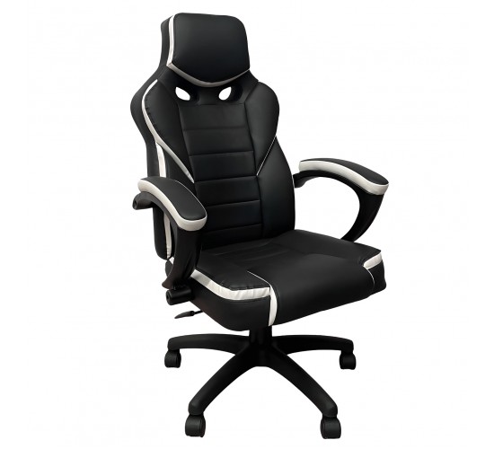 Καρέκλα Γραφείου ArteLibre Gaming ΚΛΕΟΝΙΚΗ Μαύρο/Λευκό 65x72x118-126cm