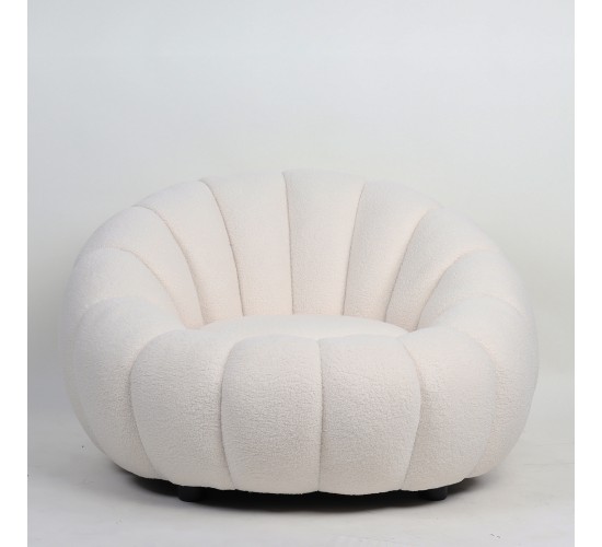 Πολυθρόνα ArteLibre AFET Λευκό Ύφασμα/Ξύλο 94x89x61cm