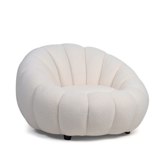 Πολυθρόνα ArteLibre AFET Λευκό Ύφασμα/Ξύλο 94x89x61cm