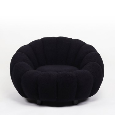 Πολυθρόνα ArteLibre AFET Μαύρο Ύφασμα/Ξύλο 94x89x61cm