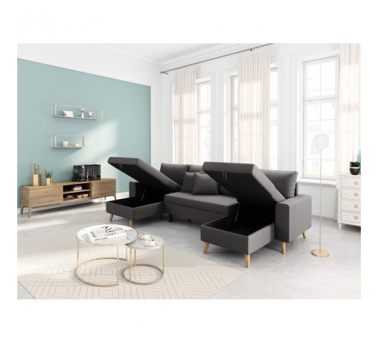 Καναπές Πολυμορφικός ArteLibre LEMPA Γκρι 295x148x86cm Καναπές Πολυμορφικός ArteLibre LEMPA Γκρι 295x148x86cm