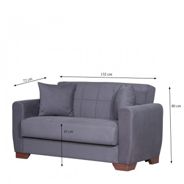 Καναπές Κρεβάτι Διθέσιος ArteLibre DIEGO 2S Γκρι 153x78x80cm