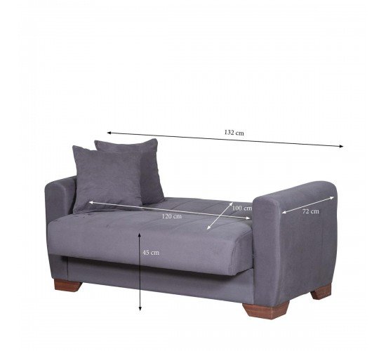 Καναπές Κρεβάτι Διθέσιος ArteLibre DIEGO 2S Γκρι 153x78x80cm Καναπές Κρεβάτι Διθέσιος ArteLibre DIEGO 2S Γκρι 153x78x80cm