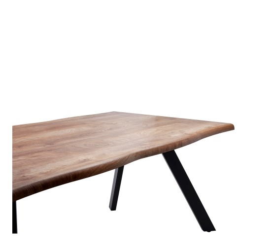 Τραπέζι Τραπεζαρίας ArteLibre AOSA Honey Maple/Μαύρο MDF/Μέταλλο 160x90x76cm Τραπέζι Τραπεζαρίας ArteLibre AOSA Honey Maple/Μαύρο MDF/Μέταλλο 160x90x76cm