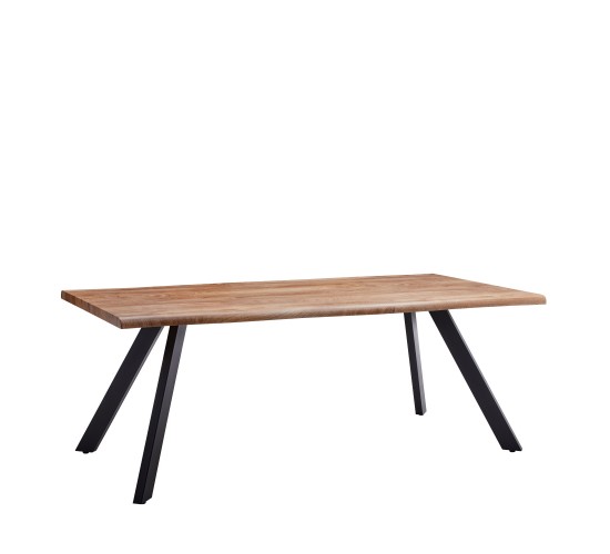 Τραπέζι Τραπεζαρίας ArteLibre AOSA Honey Maple/Μαύρο MDF/Μέταλλο 160x90x76cm Τραπέζι Τραπεζαρίας ArteLibre AOSA Honey Maple/Μαύρο MDF/Μέταλλο 160x90x76cm