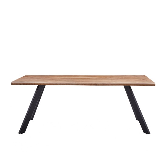 Τραπέζι Τραπεζαρίας ArteLibre AOSA Honey Maple/Μαύρο MDF/Μέταλλο 180x90x76cm Τραπέζι Τραπεζαρίας ArteLibre AOSA Honey Maple/Μαύρο MDF/Μέταλλο 180x90x76cm