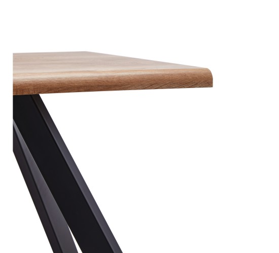 Τραπέζι Τραπεζαρίας ArteLibre AOSA Honey Maple/Μαύρο MDF/Μέταλλο 180x90x76cm Τραπέζι Τραπεζαρίας ArteLibre AOSA Honey Maple/Μαύρο MDF/Μέταλλο 180x90x76cm