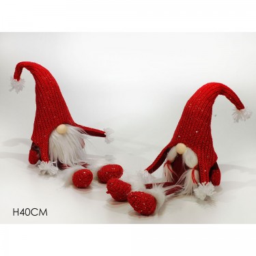 Νάνος Κόκκινο Λούτρινο 40cm Σε 2 Σχέδια