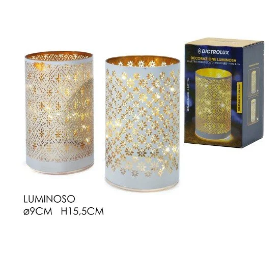 Ποτήρι Κηροπήγιο Φωτιζόμενο Με Micro LED Μπαταρίας Λευκό/Χρυσό Γυαλί Φ9x15.5cm Σε 2 Σχέδια Ποτήρι Κηροπήγιο Φωτιζόμενο Με Micro LED Μπαταρίας Λευκό/Χρυσό Γυαλί Φ9x15.5cm Σε 2 Σχέδια