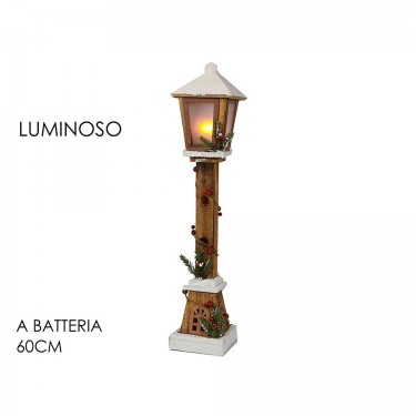 Στύλος Φωτιζόμενος Με Κλαδιά Και Berries 23 LED Μπαταρίας Καφέ/Λευκό 60cm