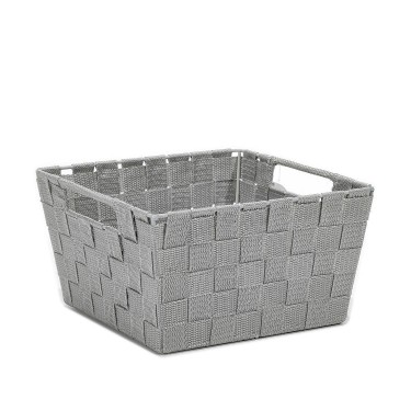 Κουτί Αποθήκευσης Τετράγωνο Με Λαβές Γκρι PP 25x25x14cm