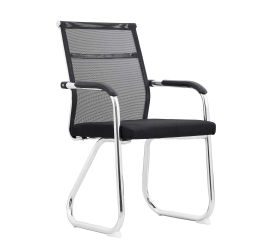 Καρέκλα Επισκέπτη ArteLibre RONOA Μαύρο/Χρώμιο Mesh/Μέταλλο 55x56.5x95cm