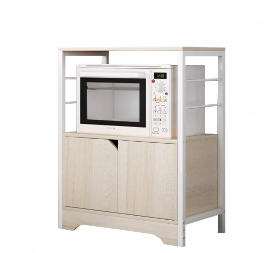 Ραφιέρα Κουζίνας ArteLibre AMUR Maple/Λευκό MDF/Μέταλλο 60x30x70cm Ραφιέρα Κουζίνας ArteLibre AMUR Maple/Λευκό MDF/Μέταλλο 60x30x70cm