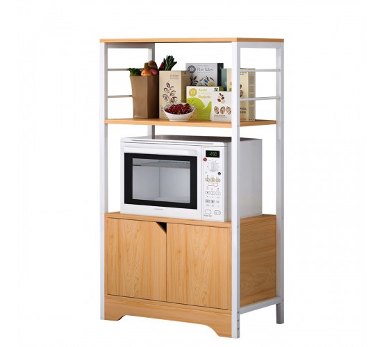 Ραφιέρα Κουζίνας ArteLibre GORAL Δρυς/Λευκό MDF/Μέταλλο 60x30x95cm