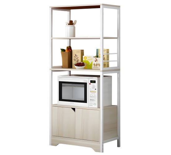 Ραφιέρα Κουζίνας ArteLibre CARIBOU Maple/Λευκό MDF/Μέταλλο 60x30x120cm Ραφιέρα Κουζίνας ArteLibre CARIBOU Maple/Λευκό MDF/Μέταλλο 60x30x120cm