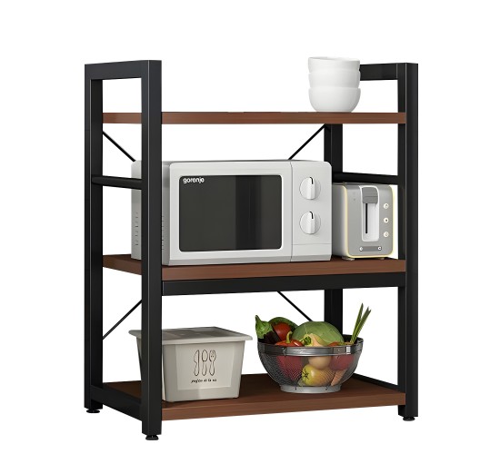 Ραφιέρα Κουζίνας ArteLibre FOX Καφέ Σκούρο/Μαύρο MDF/Μέταλλο 60x36x78cm