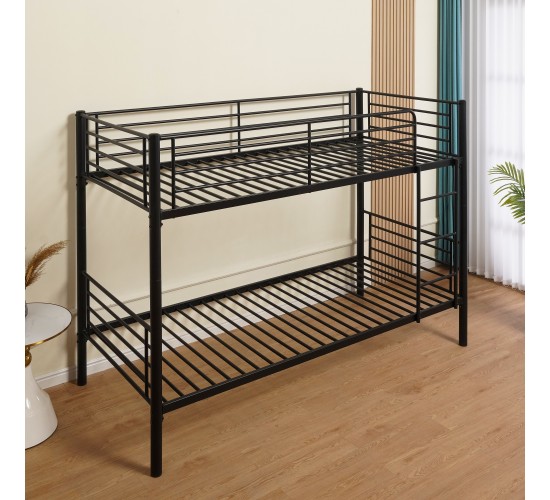 Κουκέτα ArteLibre NICKY Μαύρο Μέταλλο 97x210x160cm (Στρώμα 90x200cm)